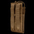 The Condor Patrol Radio Pouch Gen II is a tan nylon tactical pouch with two snap-button straps and adjustable bungee closure, designed to securely hold radios or similar items—ideal for military use or trips to the range.